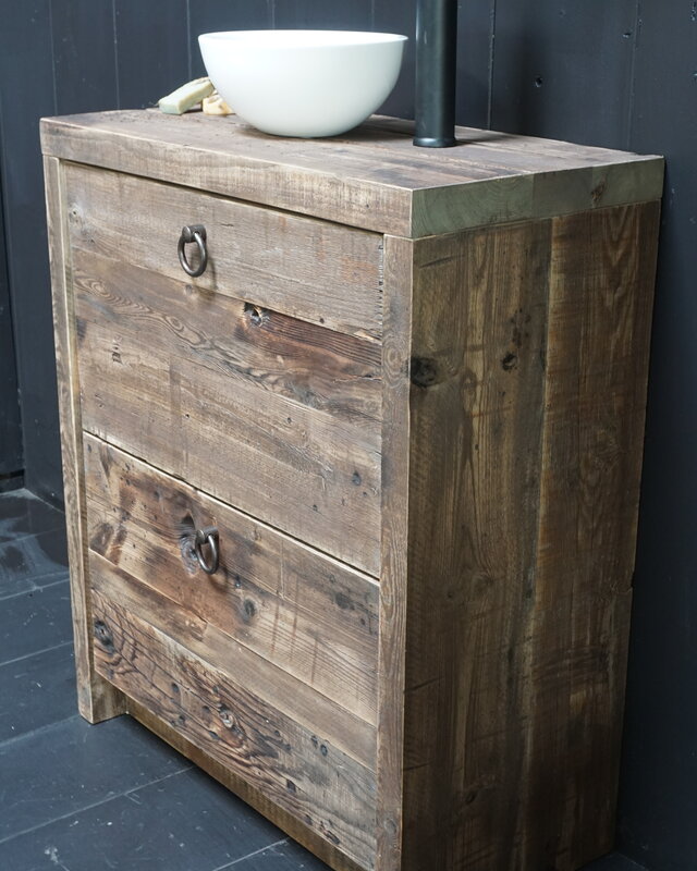Rene Houtman Isabelle Badkamermeubel 2 Lades - H90 x B75 x D38 Wagondelen