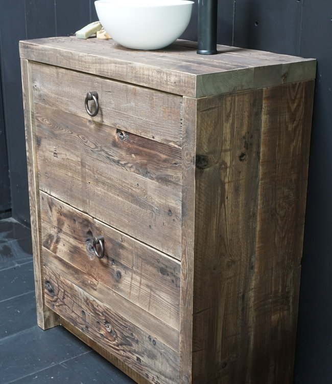 Rene Houtman Isabelle Badkamermeubel 2 Lades - H90 x B75 x D38 Wagondelen