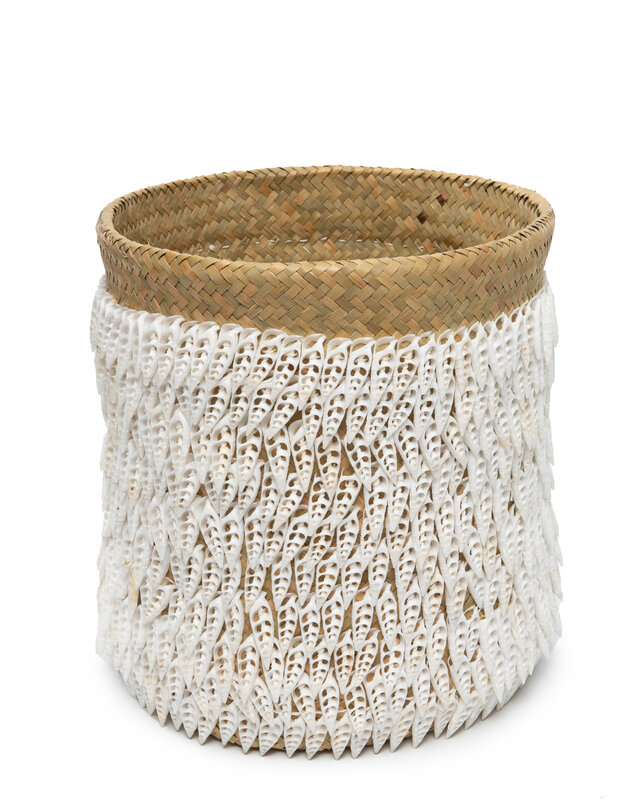 Bazar Bizar The Pandan Basket #2 - Naturel Wit - H40 cm