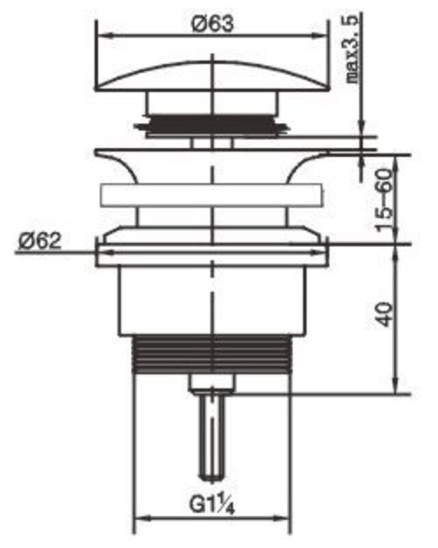 Forzalaqua Push Open Afvoerplug - Chroom 5/4" - 62 mm