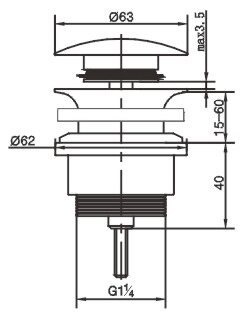 Forzalaqua Push Open Afvoerplug - Chroom 5/4" - 62 mm