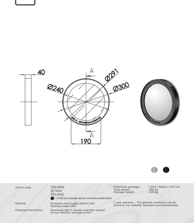 JEE-O SOHO Spiegel - Verschillende Afmetingen & Kleuren