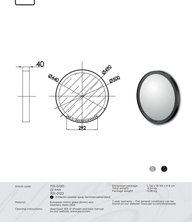 JEE-O SOHO Spiegel - Verschillende Afmetingen & Kleuren