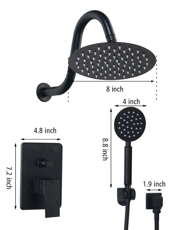 Rene Houtman douche set met handdouche - Zwart