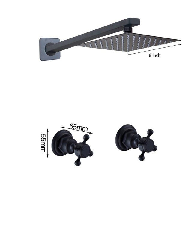 Rene Houtman Inbouw Douche - Mat Zwart