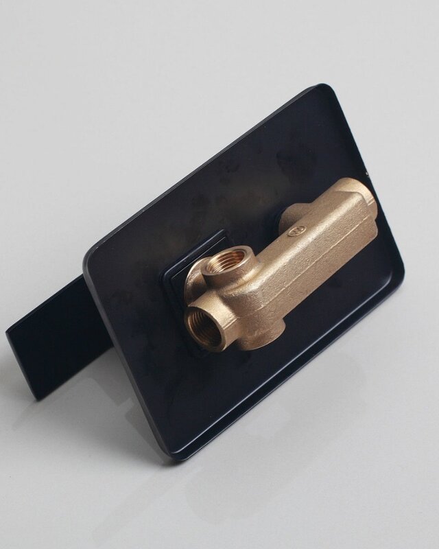 Rene Houtman Inbouwdouche met handdouche - Zwart - Vierkant