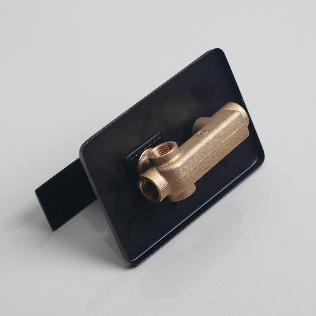 Rene Houtman Inbouwdouche met handdouche - Zwart - Vierkant