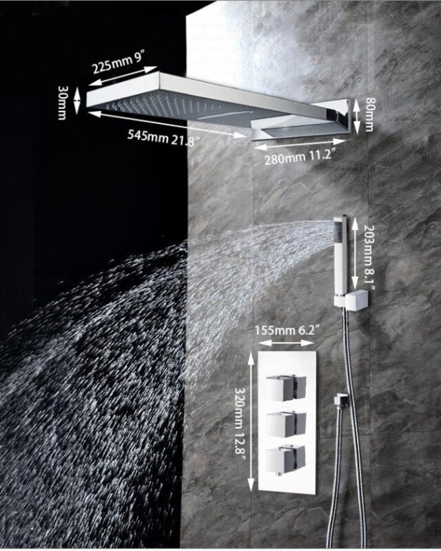 Rene Houtman Waterval Douche-set - Chroom