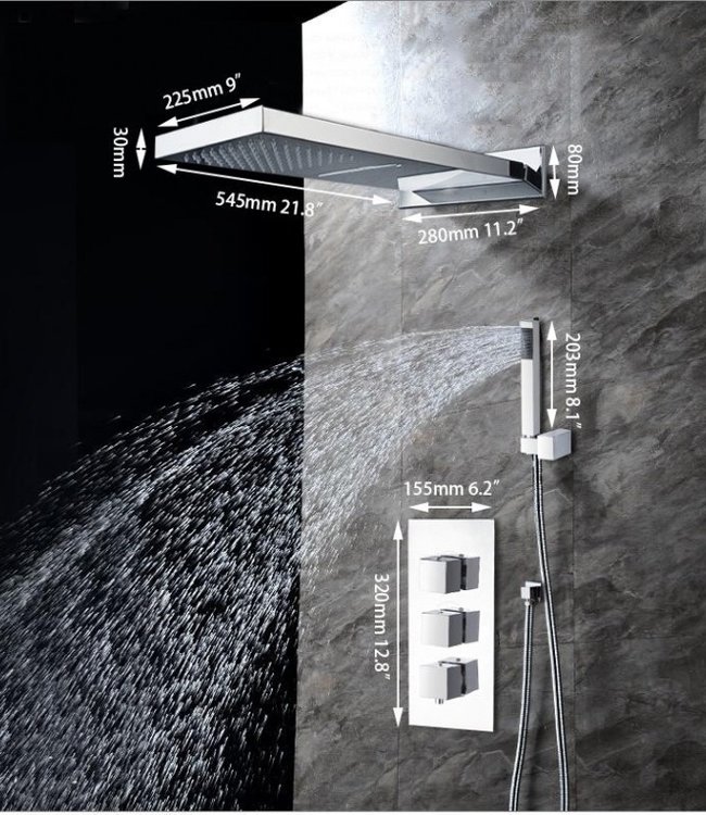 Rene Houtman Waterval Douche-set - Chroom