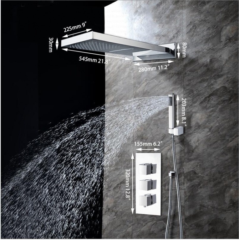 Rene Houtman Waterval Douche-set - Chroom