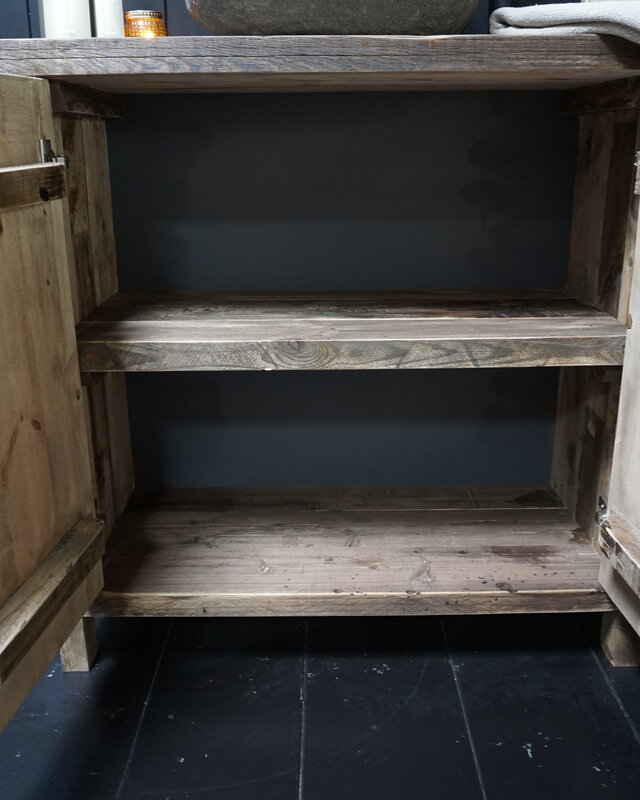 Rene Houtman Wastafelmeubel Teun 90x90x40 cm Naturel Hout