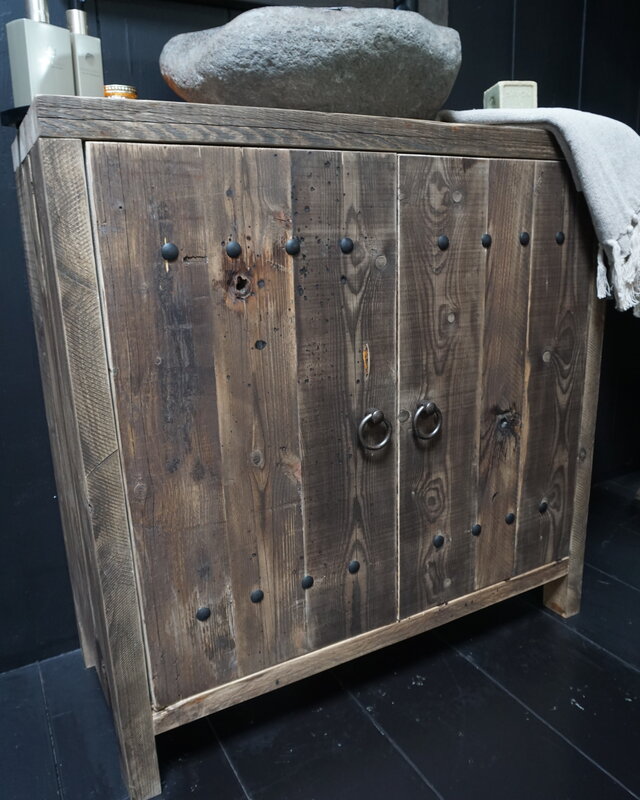 Rene Houtman Wastafelmeubel Teun 90x90x40 cm Naturel Hout
