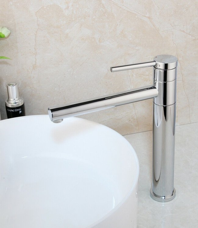 Rene Houtman Hoge Wastafelkraan - Chroom - H31 cm