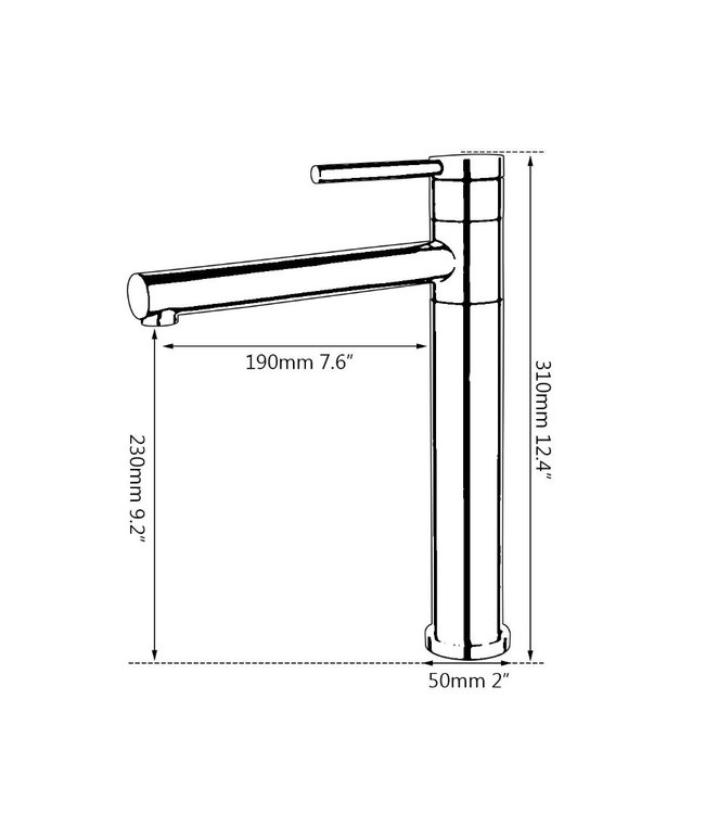 Rene Houtman Hoge Wastafelkraan - Chroom - H31 cm