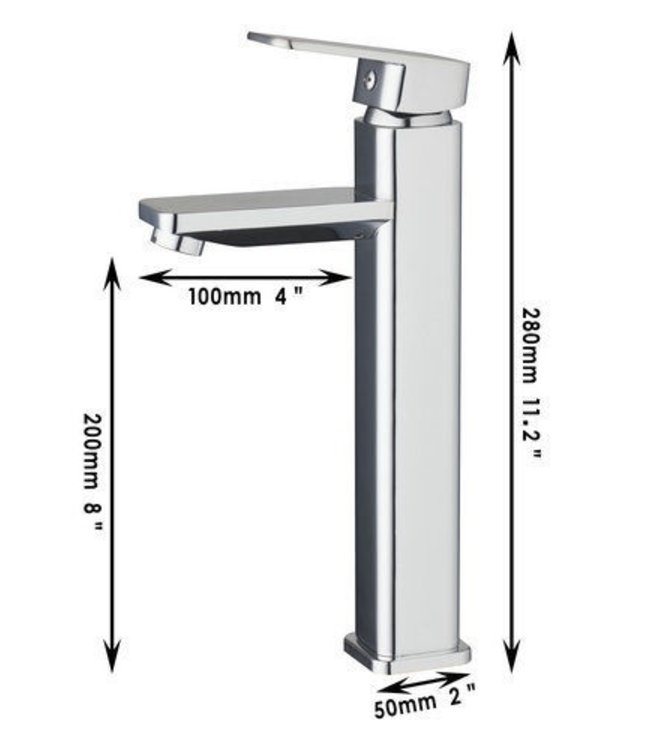 Rene Houtman Vierkante Wastafelkraan - H28 cm