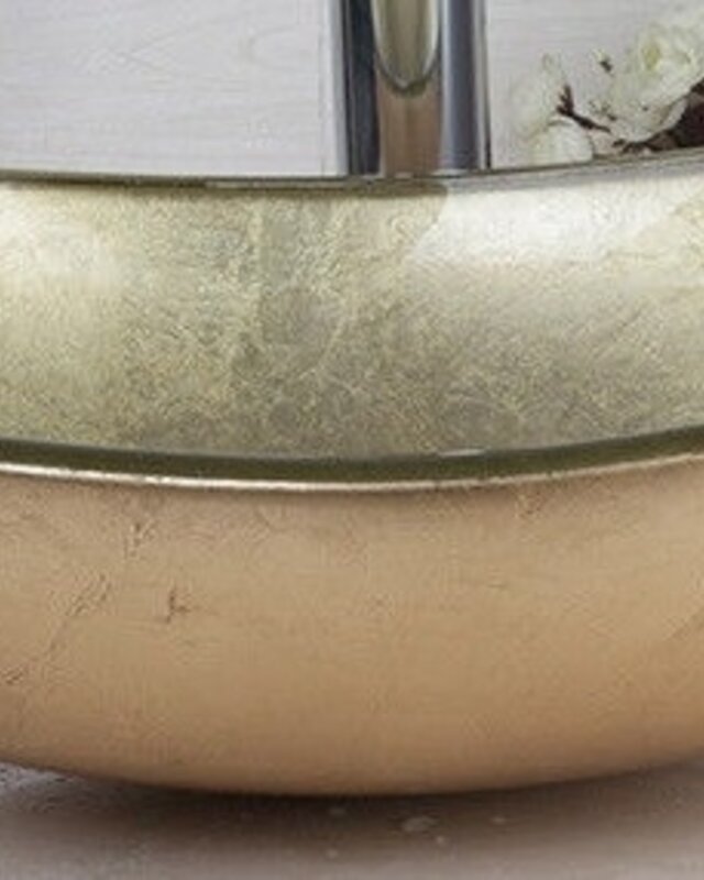 Rene Houtman Goudkleurige Glazen Opbouw Waskom - L56 cm