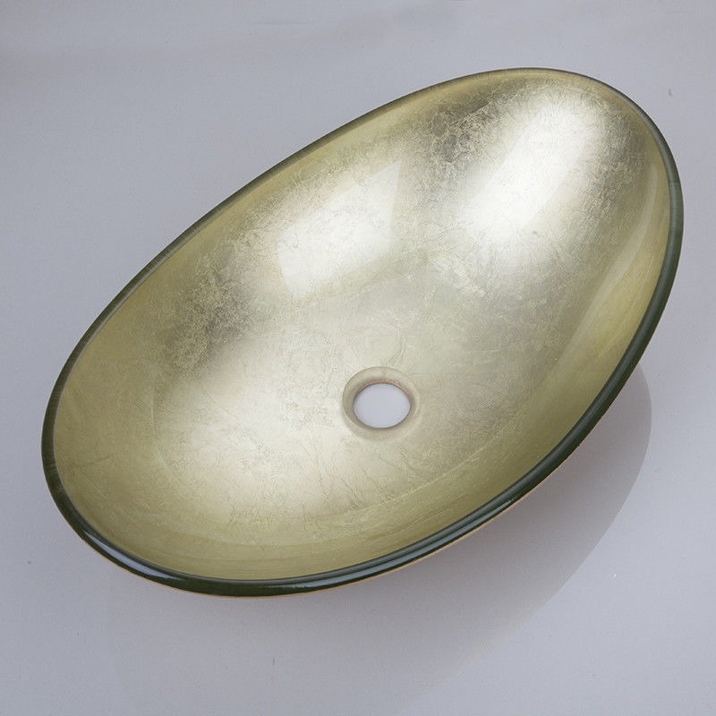 Rene Houtman Goudkleurige Glazen Opbouw Waskom - L56 cm