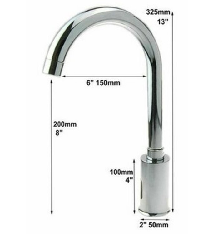 Rene Houtman Chromen Sensor Kraan - H32,5 cm