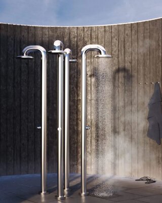 JEE-O Fatline Vrijstaande Douche Push | Met Eco Drukknop | H229,8 cm