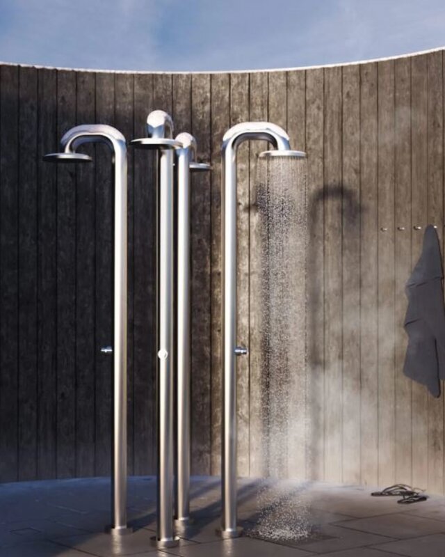JEE-O Fatline Vrijstaande Douche Push | Met Eco Drukknop | H229,8 cm