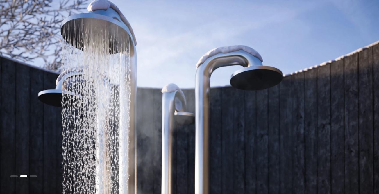 JEE-O Fatline Vrijstaande Douche Push | Met Eco Drukknop | H229,8 cm