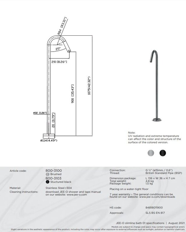JEE-O Slimline Badvuller 01 - H107,5 cm