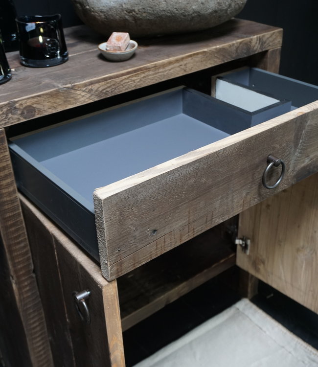 Rene Houtman Badkamermeubel Henri Oud Hout 2-deurs 1lade - L80xH90