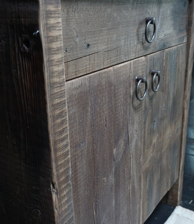 Rene Houtman Badkamermeubel Henri Oud Hout 2-deurs 1lade - L80xH90