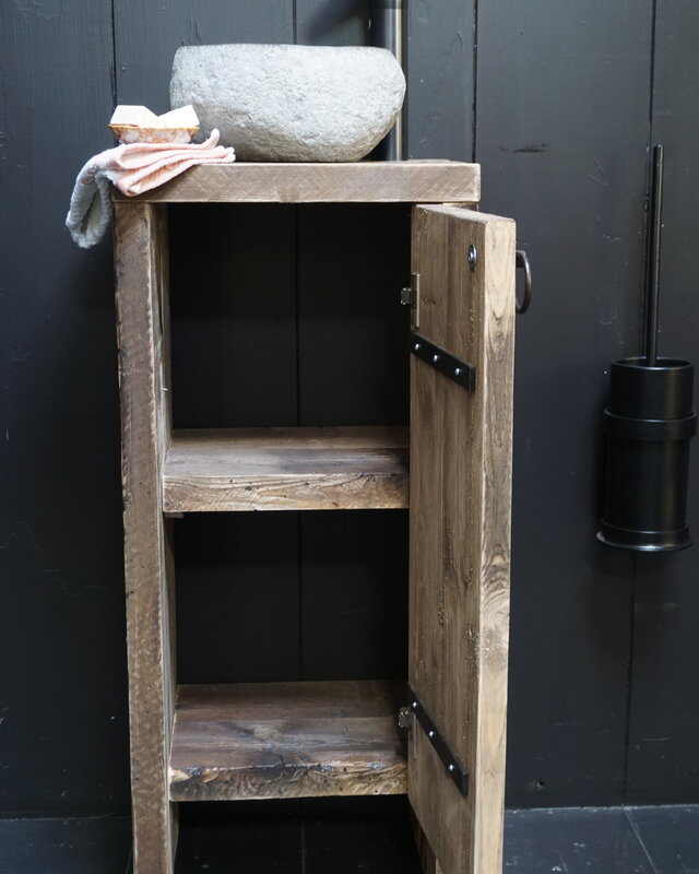 Rene Houtman Toiletmeubel Jur Oude Wagondelen H90xB40 cm