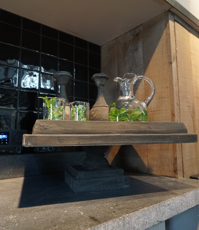 Rene Houtman Houten Tray Op Voet L50 x B50 x H24 cm