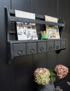 Aura Peeperkorn Wandrek/Bordenrek Zwart Met Lades 77x54 cm