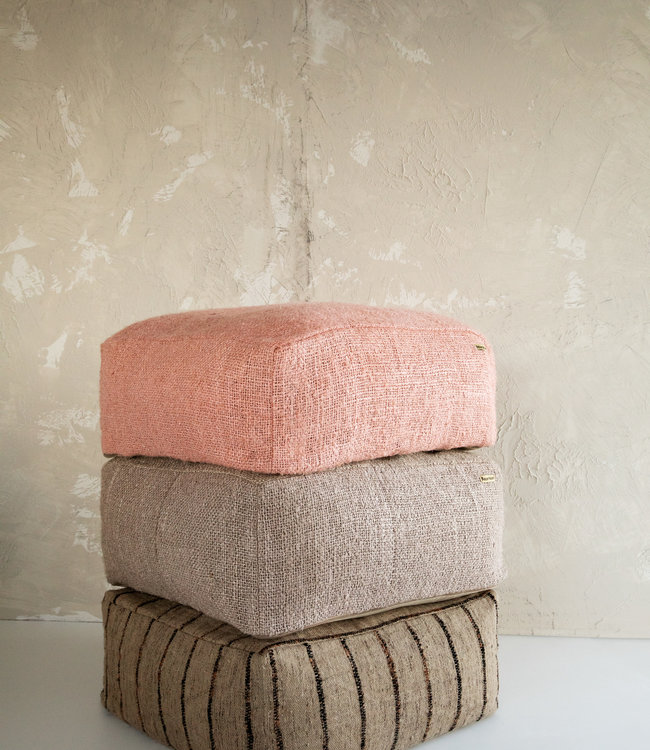 Bazar Bizar The Oh My Gee Pouffe - Beige & Zwart - L60 x H25 cm