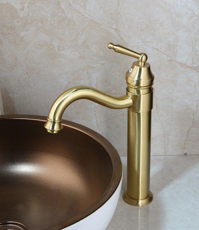 Rene Houtman Opzetkraan Geborsteld Goud H335 mm