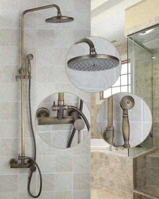 Rene Houtman Bronzen Opbouw Douche - Met Handdouche