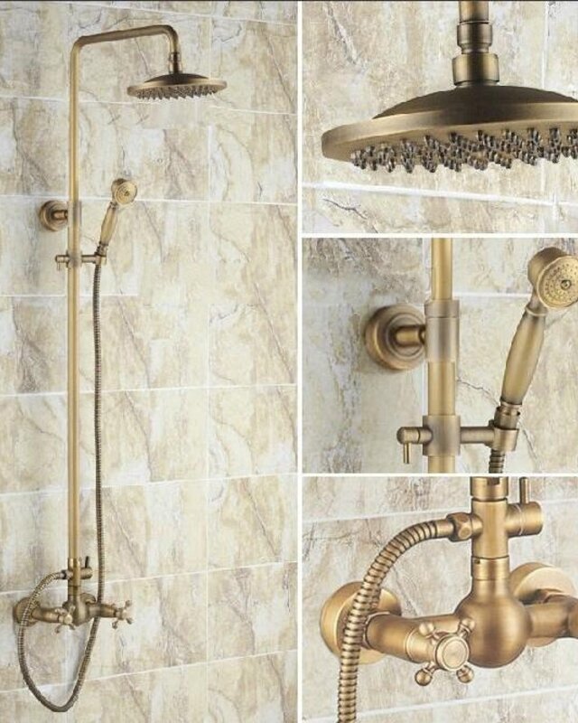 Rene Houtman Bronzen Nostalgische Douche-set - Met Handdouche