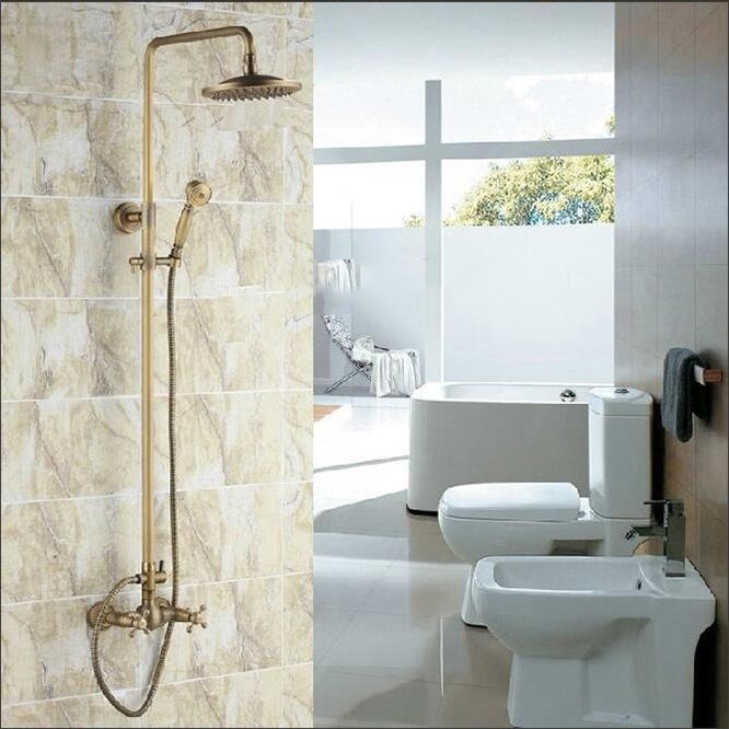 Rene Houtman Bronzen Nostalgische Douche-set - Met Handdouche