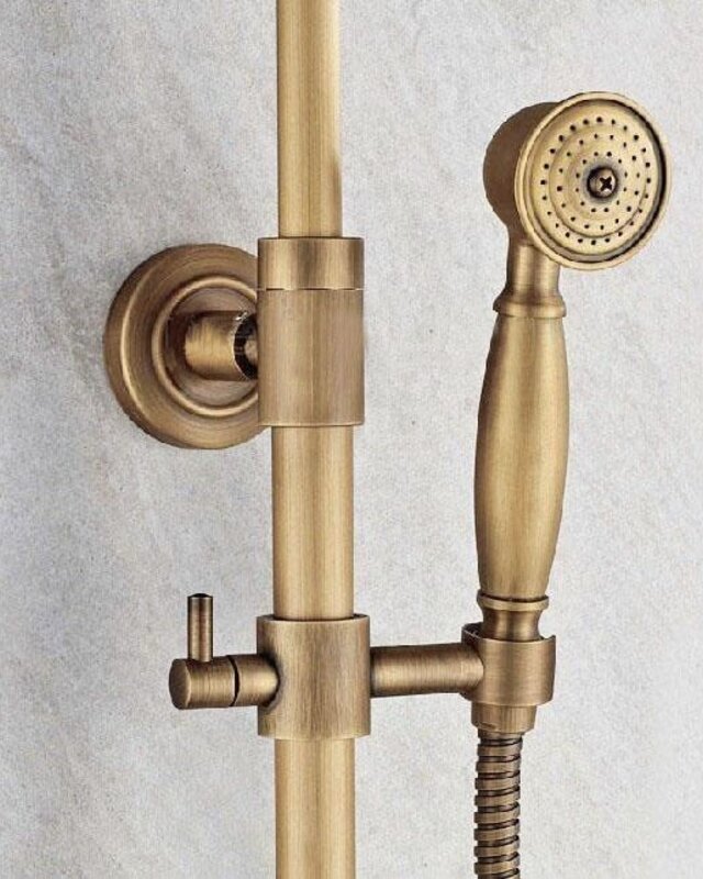 Rene Houtman Bronzen Nostalgische Douche-set - Met Handdouche