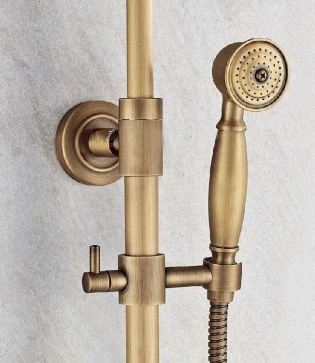 Rene Houtman Bronzen Nostalgische Douche-set - Met Handdouche