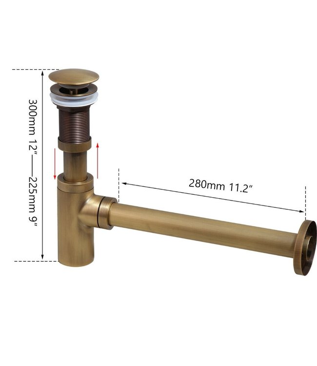 Rene Houtman Bronzen Sifon - Met Pop-up Afvoer