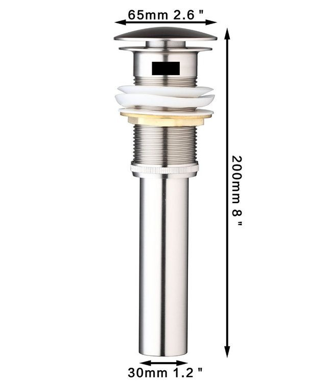 Rene Houtman Geborsteld Nikkel Afvoerplug - Inclusief Overloop