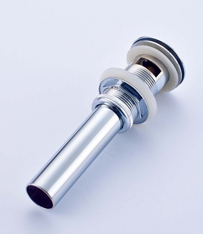 Rene Houtman Chroom Pop-Up & Click Afvoerplug met Overloop