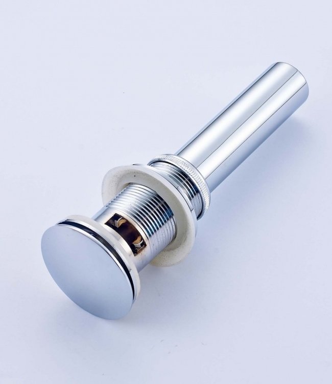 Rene Houtman Chroom Pop-Up & Click Afvoerplug met Overloop