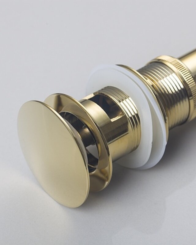 Rene Houtman Gouden Pop-Up Afvoerplug met Overloop