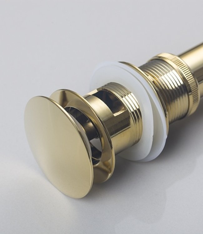 Rene Houtman Gouden Pop-Up Afvoerplug met Overloop