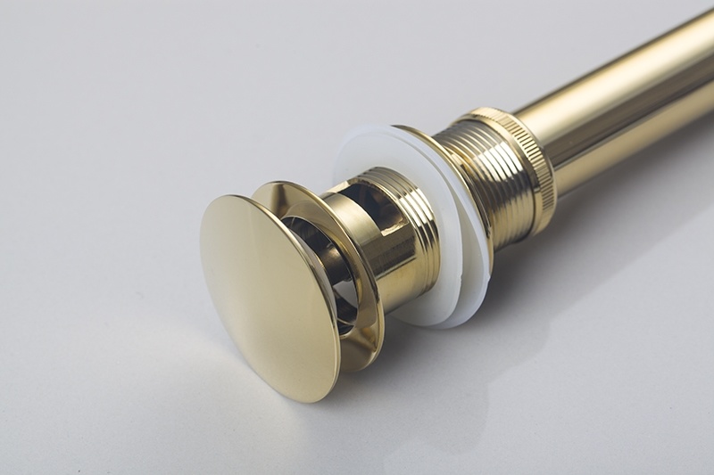 Rene Houtman Gouden Pop-Up Afvoerplug met Overloop