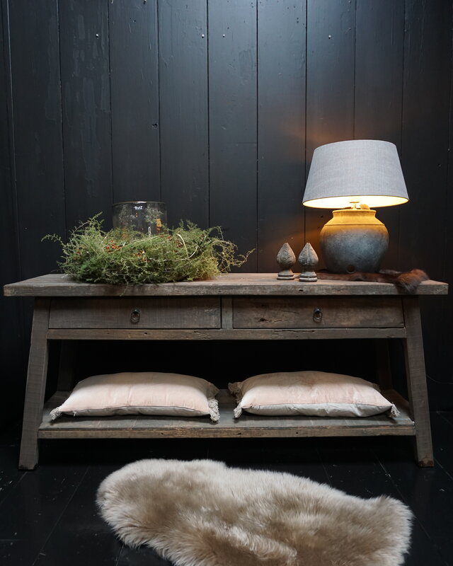 Rene Houtman Sidetable Schuine Poten L160 cm Oud Hout