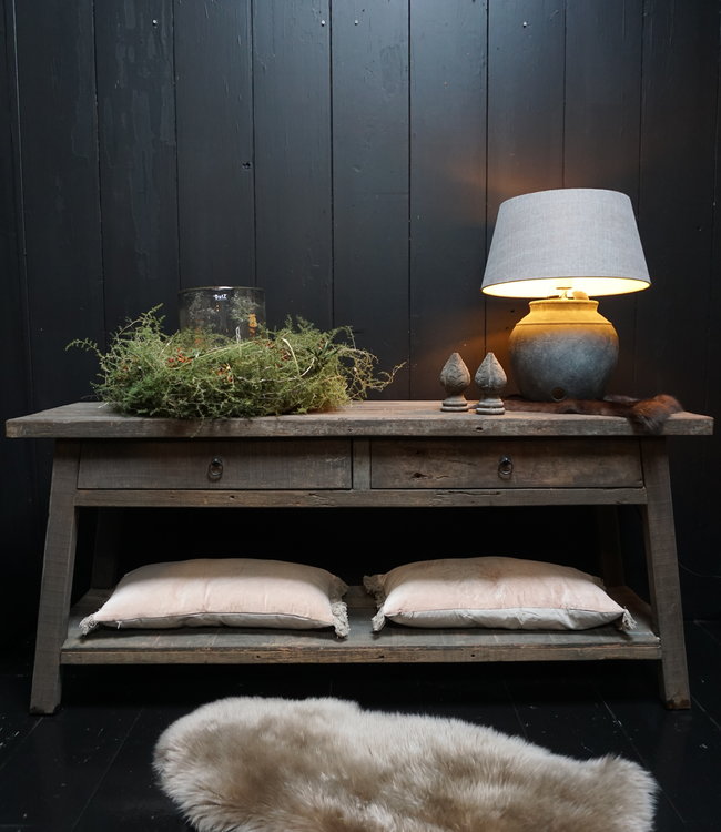 Rene Houtman Sidetable Schuine Poten L160 cm Oud Hout