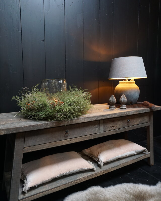 Rene Houtman Sidetable Schuine Poten L160 cm Oud Hout