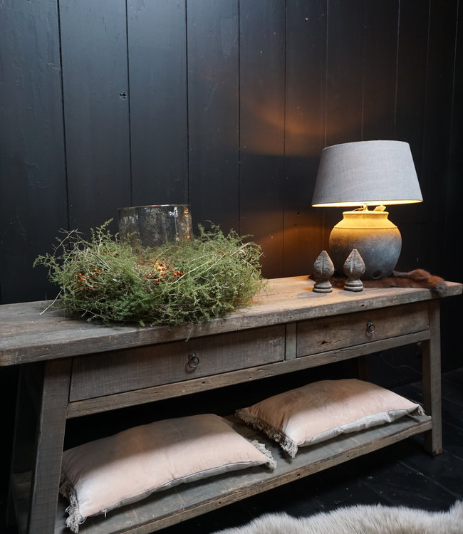 Rene Houtman Sidetable Schuine Poten L160 cm Oud Hout