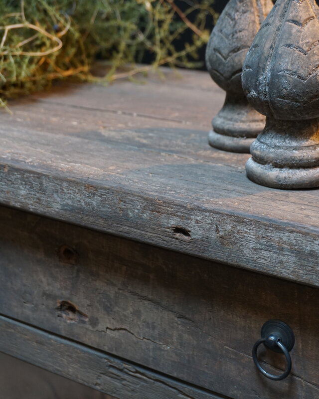 Rene Houtman Sidetable Schuine Poten L160 cm Oud Hout